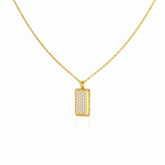0.50 CT Lab Diamond Rectangular Chain Pendant with Round Diamonds