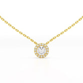 0.60 CT Round Cut Halo Lab Diamond Chain Pendant