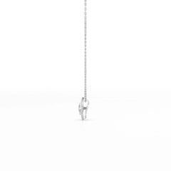 0.70 CT Princess Cut Halo Chain Pendant with Round Diamonds