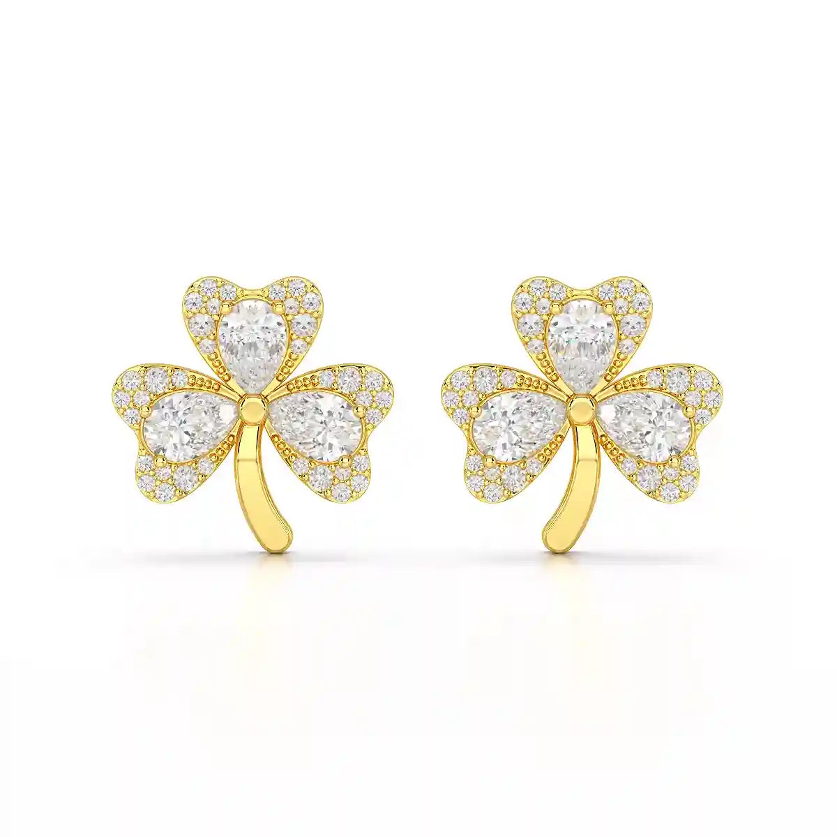 1.30 CT Petal Earring with Pear and Rounds Cut Lab Diamonds