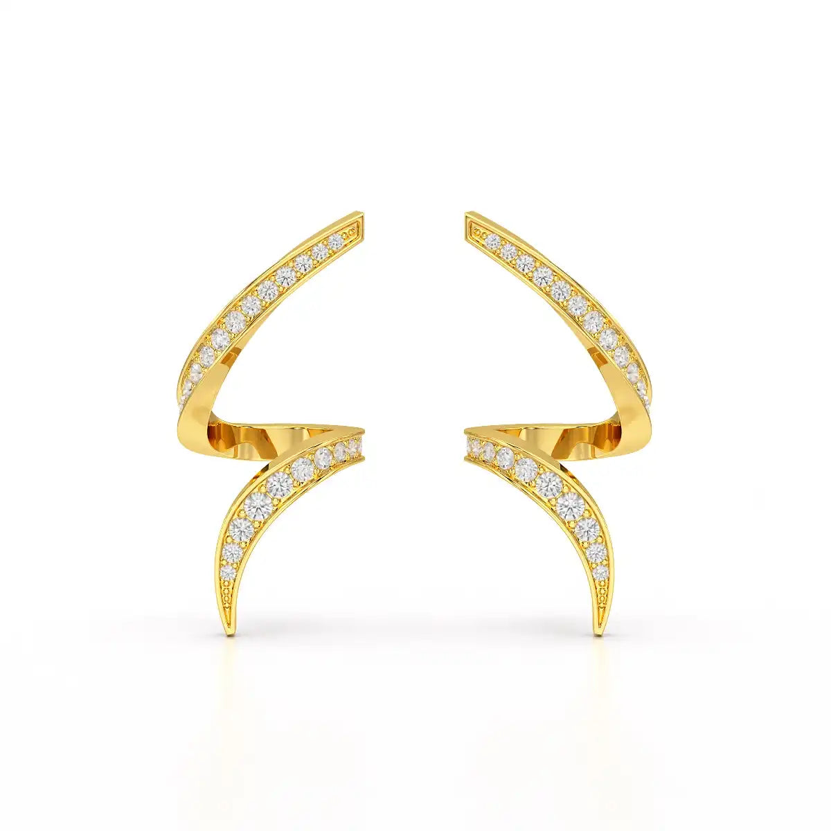 0.40 CT Spiral Earring with Round Cut Lab Diamonds