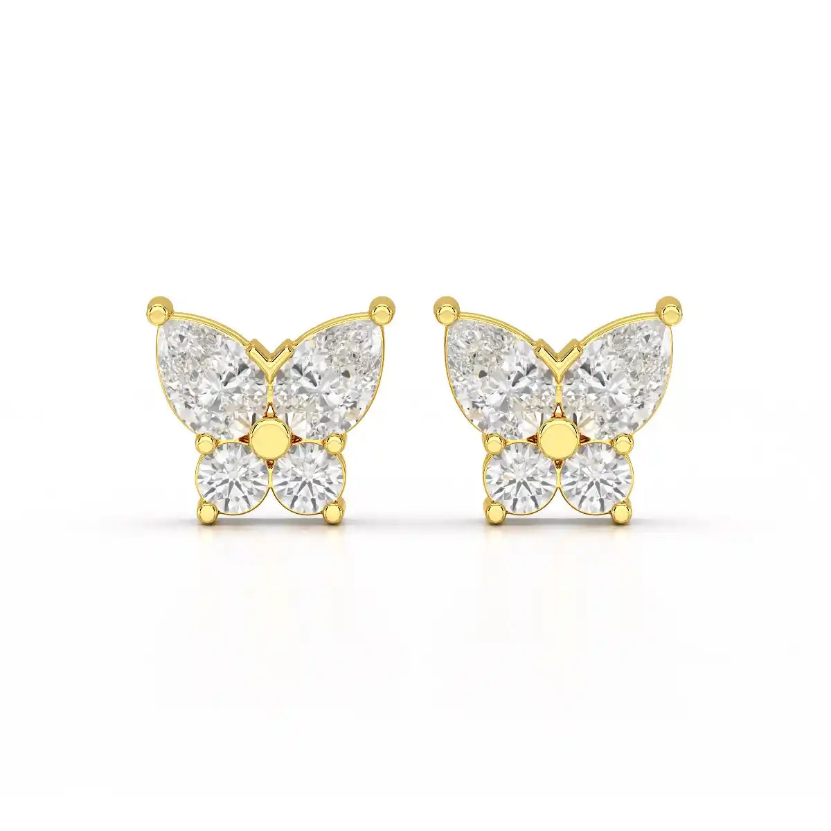 1.50 CT Butterfly Shape Lab Diamond Stud Earring