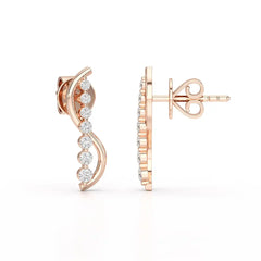 0.35 CT Swirl Lab Diamond Round Journey Earring