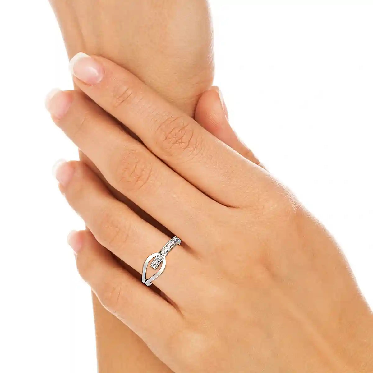 0.15 CT Loop Ring with Round Cut Lab Diamonds
