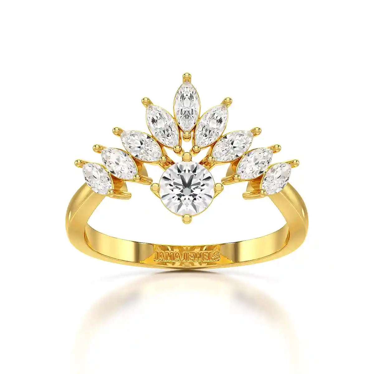 0.95 CT Cluster Ring with Marquise & Round Cut Lab Diamonds