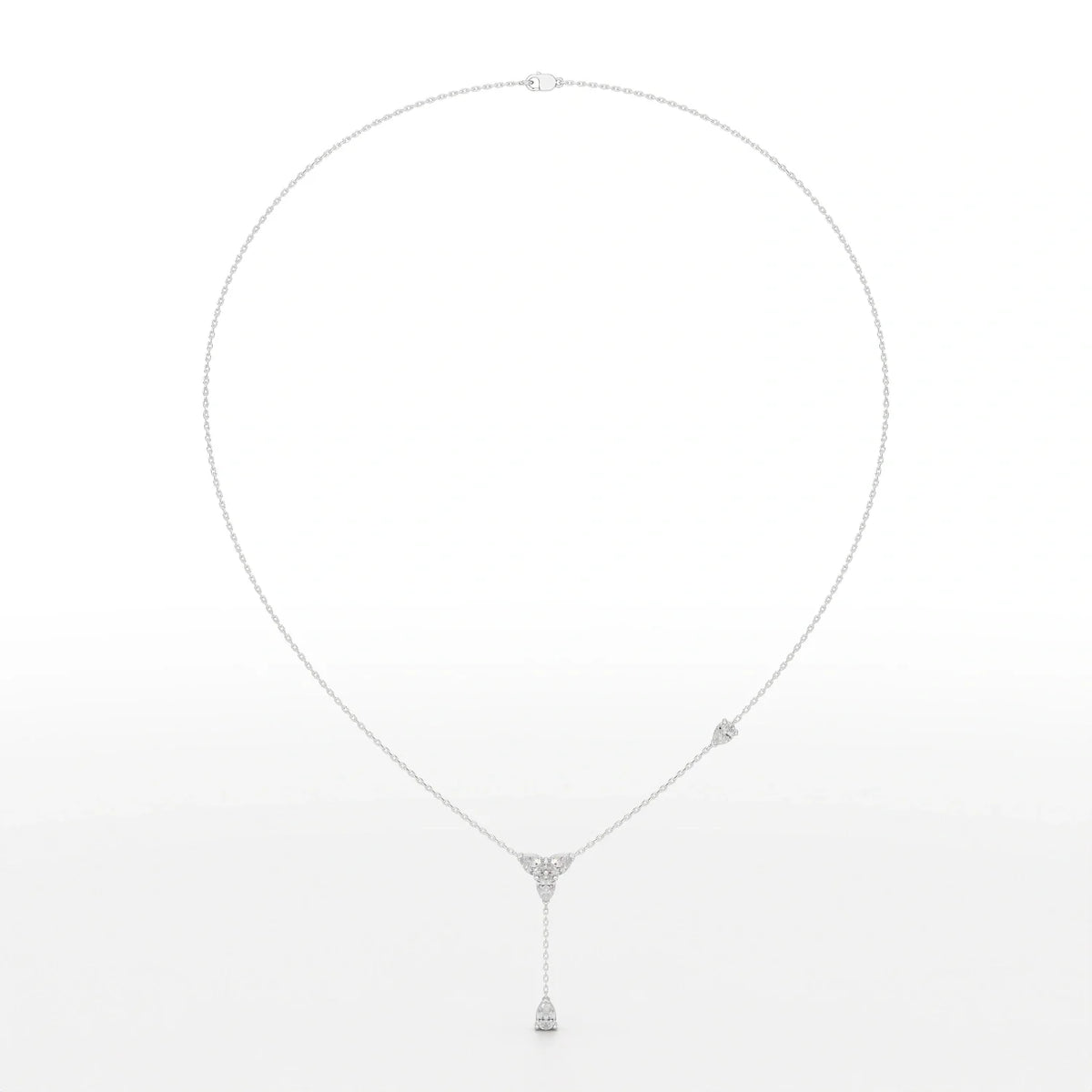 1 CT Drop Necklace with Pear Cut Lab Diamonds