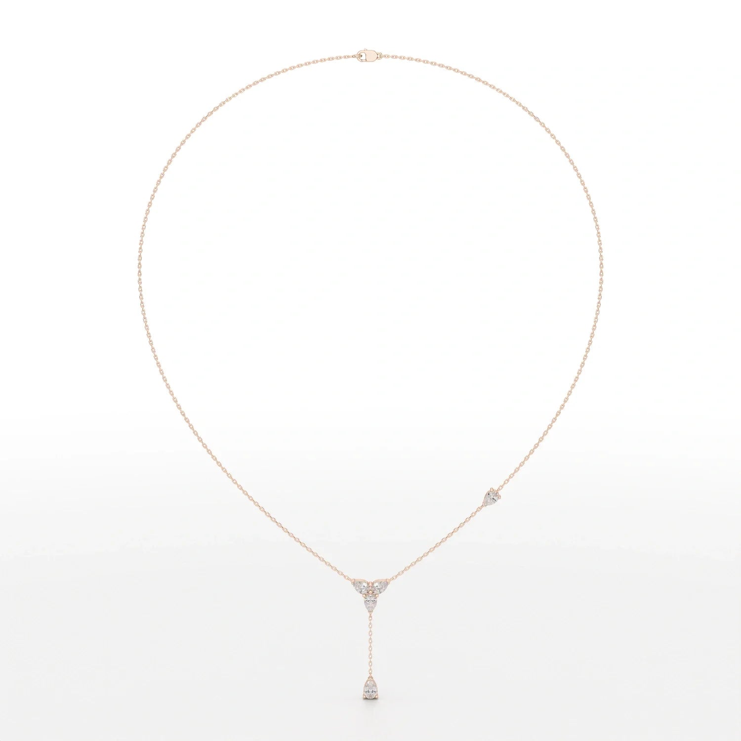 1 CT Drop Necklace with Pear Cut Lab Diamonds
