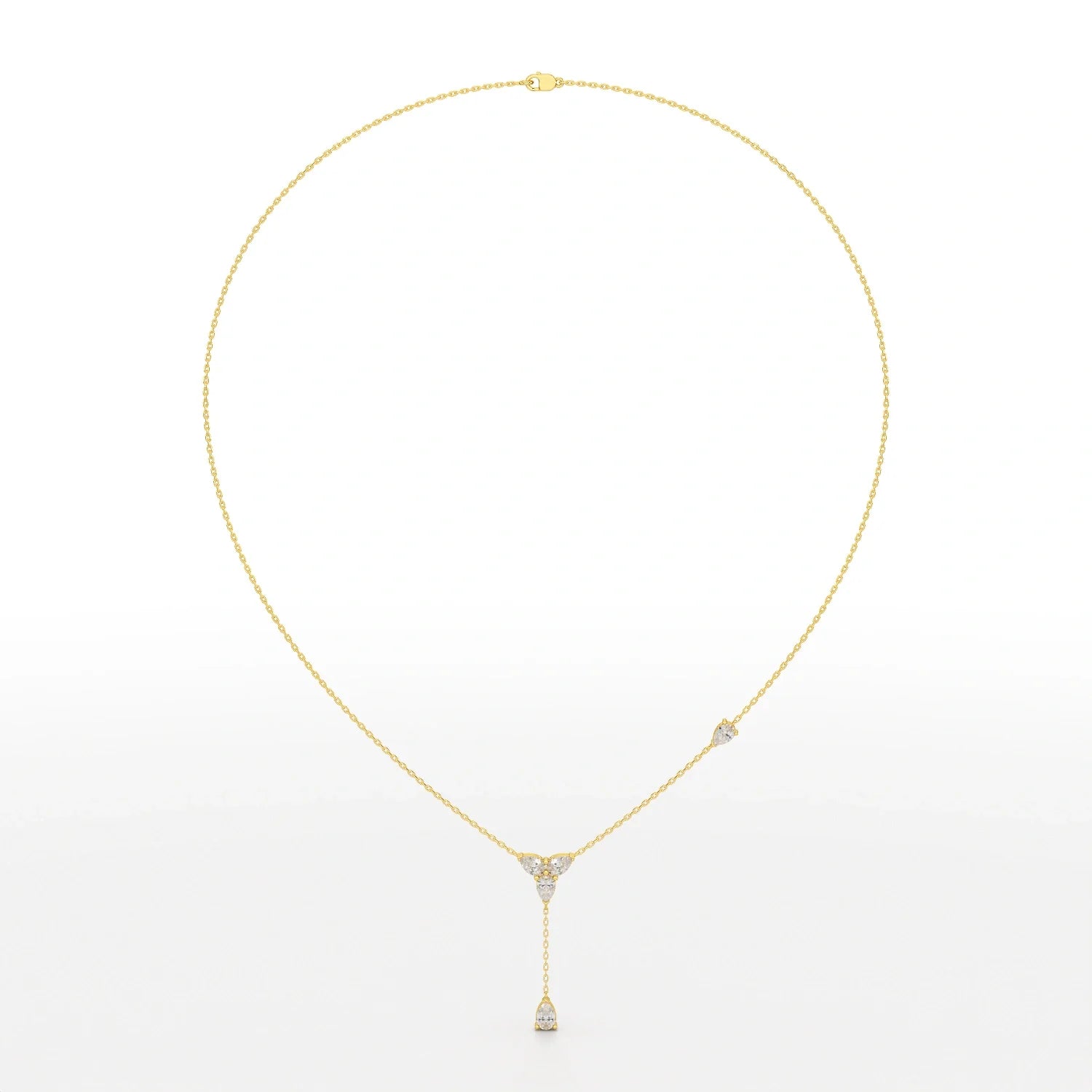 1 CT Drop Necklace with Pear Cut Lab Diamonds
