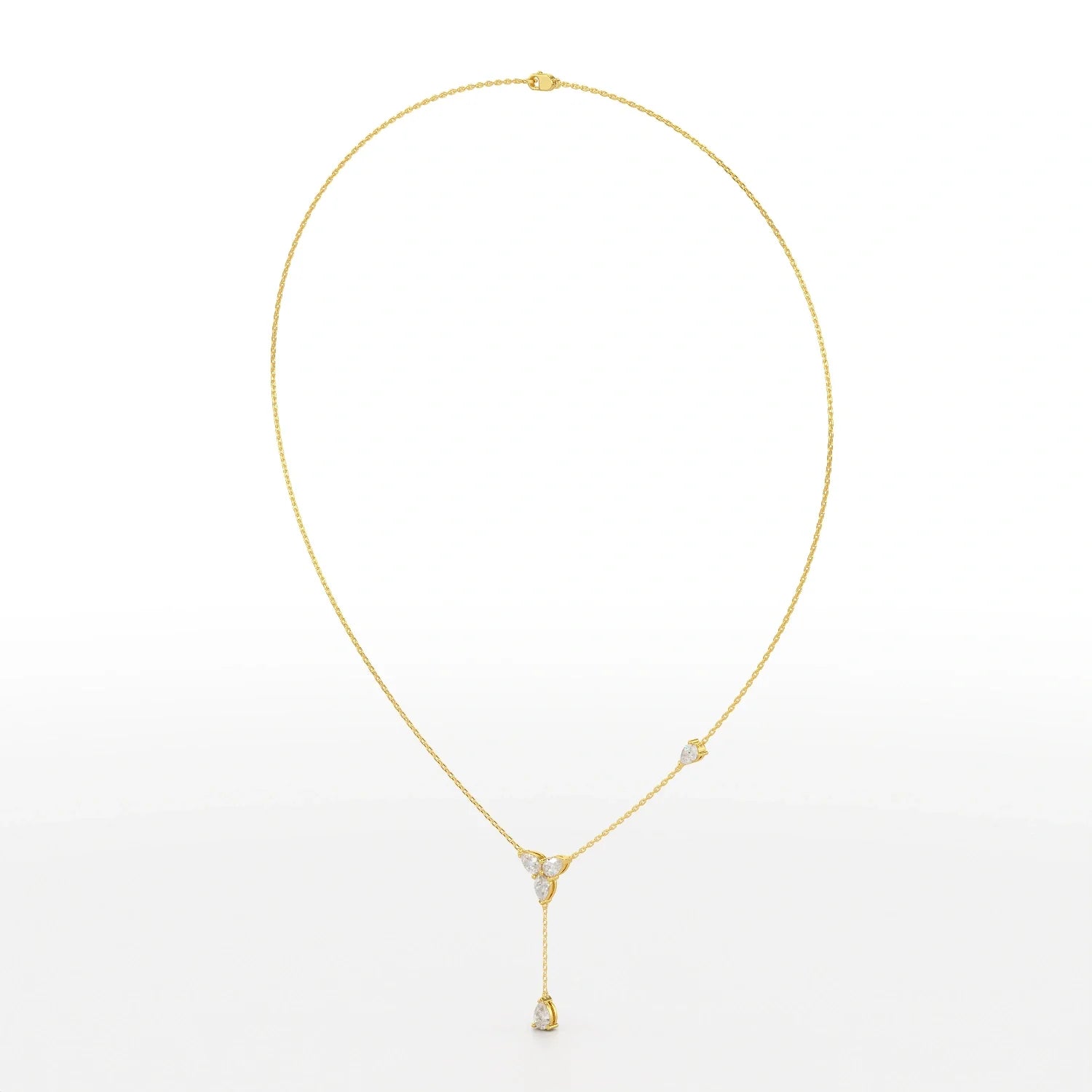 1 CT Drop Necklace with Pear Cut Lab Diamonds